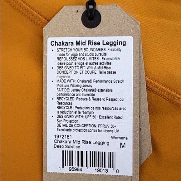 Prana NWT Chakara Mid Rise Mustard Yellow Leggings Size Medium - Picture 6 of 13